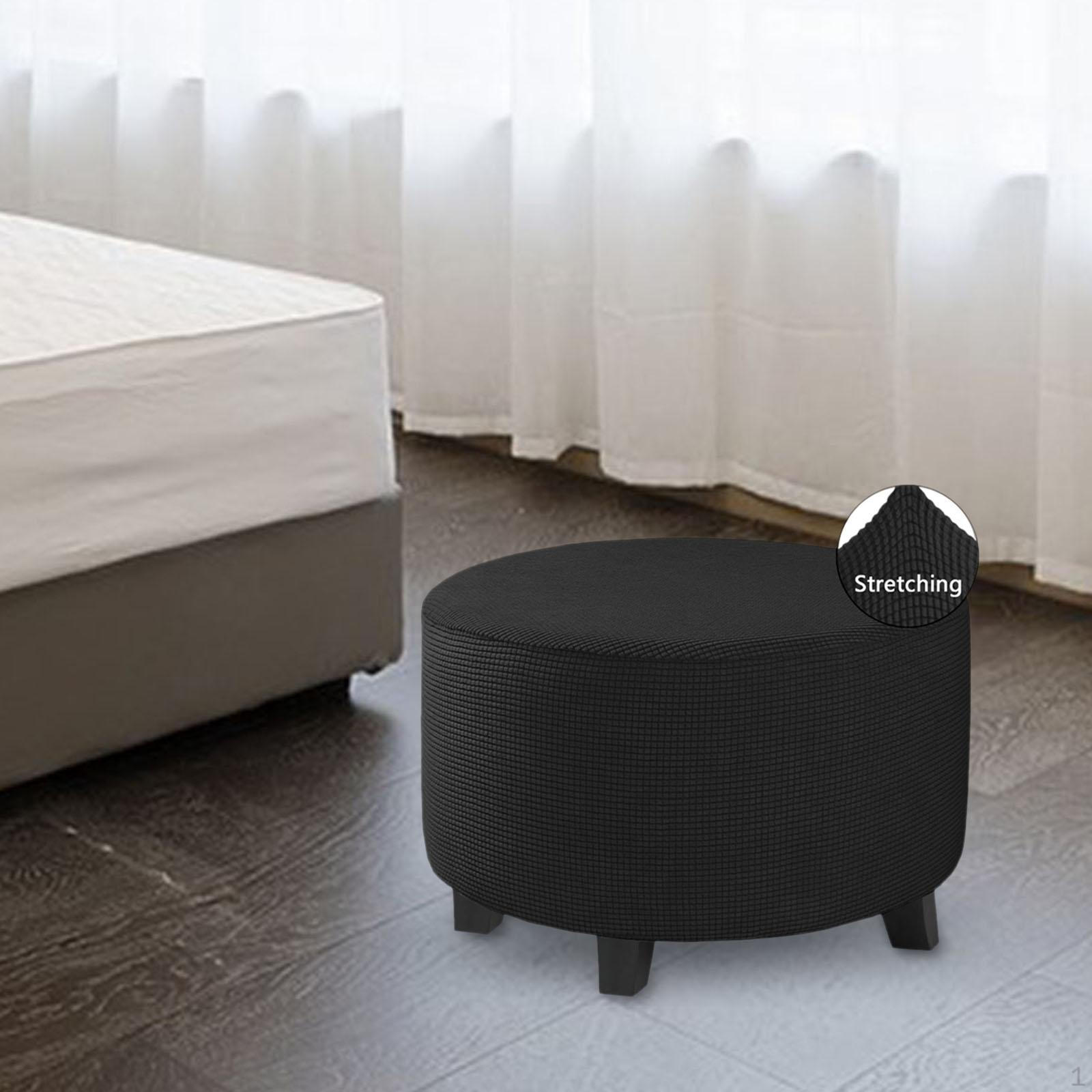 

Чехол для пуфа, Съемный чехол для подставки для ног для гостиной, спальни чёрный