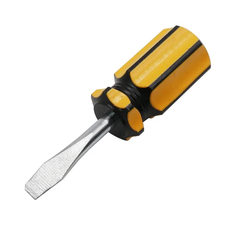 1pcs Short Handle Screwdriver Set Portable Encapsulation/Crystal Radish Handles Flat Crosshead Screwdrivers For Repairing Tools