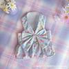 ins wind fresh floral chest back skirt pet dog dog cat clothes spring summer autumn models go out traction breathable than bear