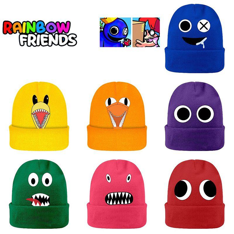 Friends Rainbow Roblox Knitted Cap Printed Elastic Hat Warm Kids Adult Xmas Gift