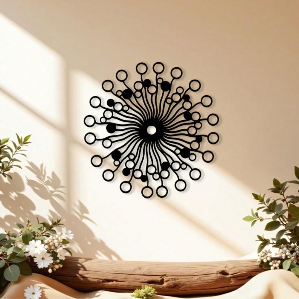 Vintage Wrought Iron Wall Art, Modern Geometric Metal Decor, Living Room Home Gift