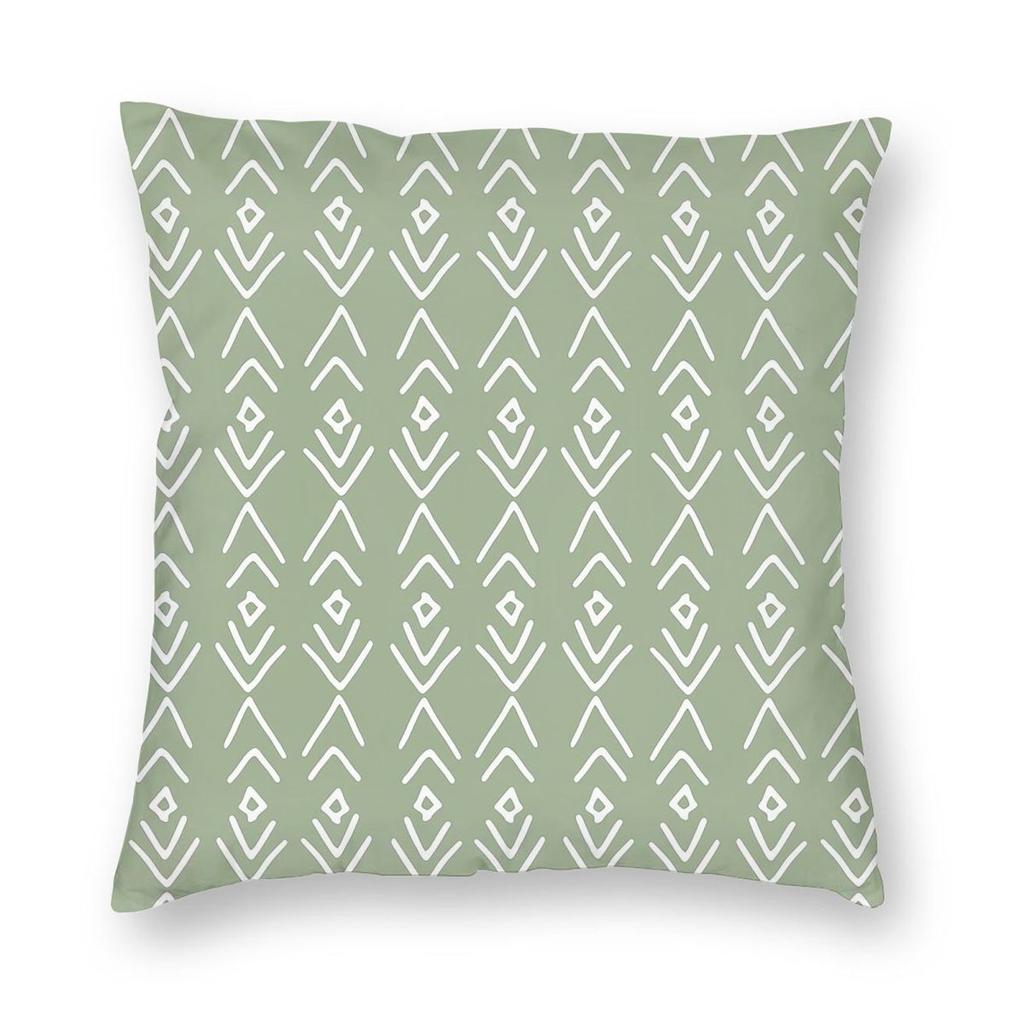 African Mudcloth Sage Green Pillowcase Polyester Linen Velvet Printed Zip Decor Throw Pillow Case Home Cushion Case