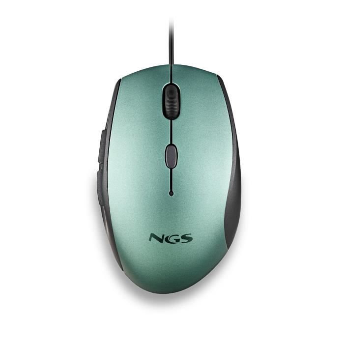 Souris Ergonomique - NGS - MOTH ICE - Boutons Silencieux - DPI 800/1200/1600 - Filaire - Bleu