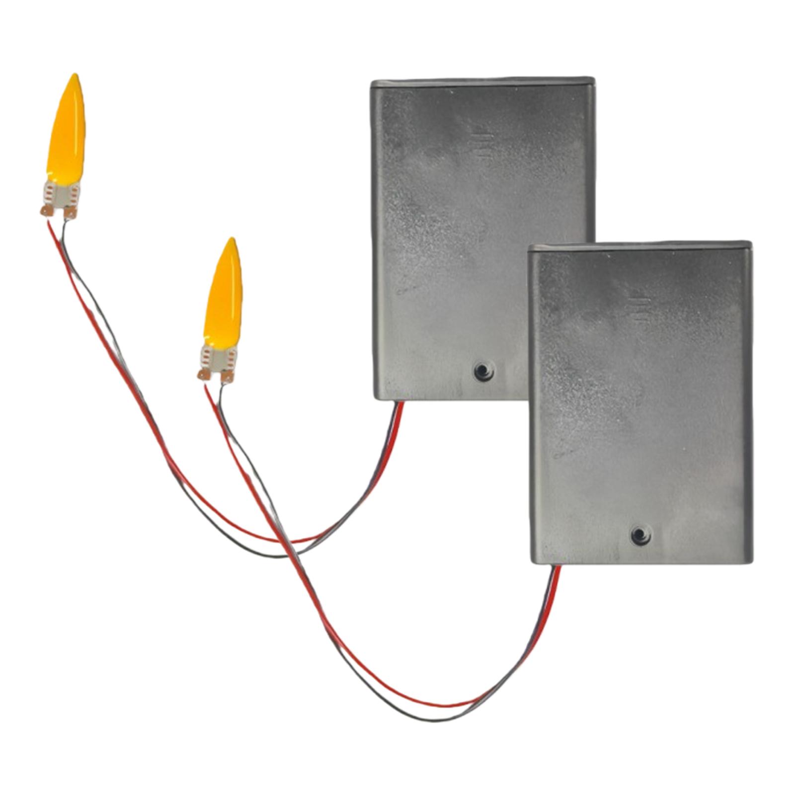 

3 3V-5V Flame LED Circuit Board with Battery Box Flame Lamp Wick Realistic Flickering Effect for Candle Light Flicker Simulation