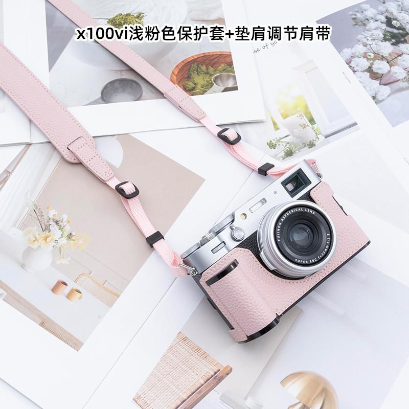 Fuji X100VI Handgrip Protector Case With Detachable Shoulder Strap Microfiber Camera Sleeve Street Photography