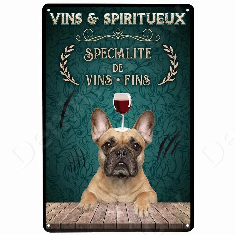 Cats and Wine Vintage Metal Sign Dog and Beer Wall Decoration for Bar Home Club Let Evening Be-Gin Tin Poster Funny Plate