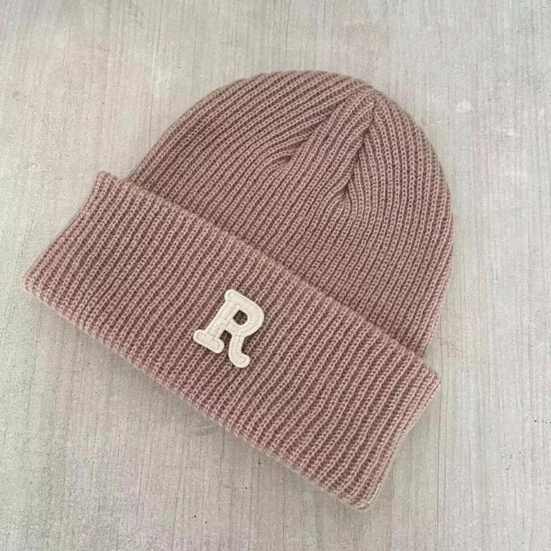 Popular Letter Beanie Hat for Female Y2K Girl Winter Autumn Thick Crochet Hat Soft Breathable Women Casual Skull Cap