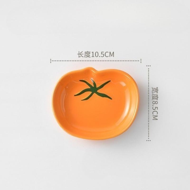Cute Tomato Shaped Sauce Ceramic Dishes Seasoning Serving Dish Spice Snack Plates Fruit Sushi Bowl Kitchen Tableware Accessories