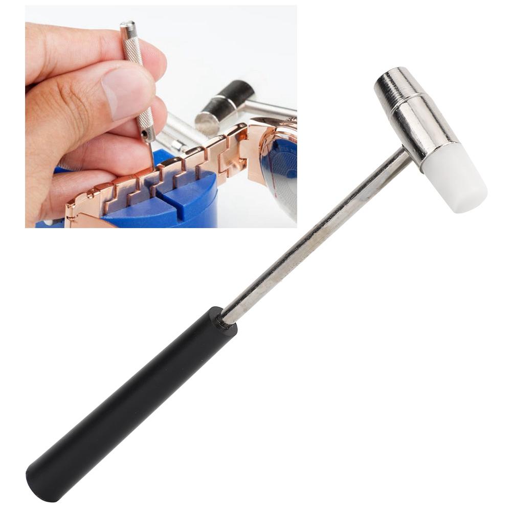 Tragbarer Mini-Metalldoppelkopf-Schmuckuhr-Reparaturhammer DIY-Reparaturwerkzeug (#B)