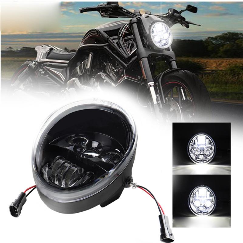 A03E-Motorcycle Modified Black Motorcycle Headlight For VRSC VRSCA VRSCAW Screamin Eagle CVO V-Rod Street Rod