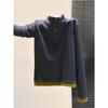 Women's Stylish Contrast Collar Long Sleeve Zipper T-Shirt, Autumn/Winter Brushed Base Layer