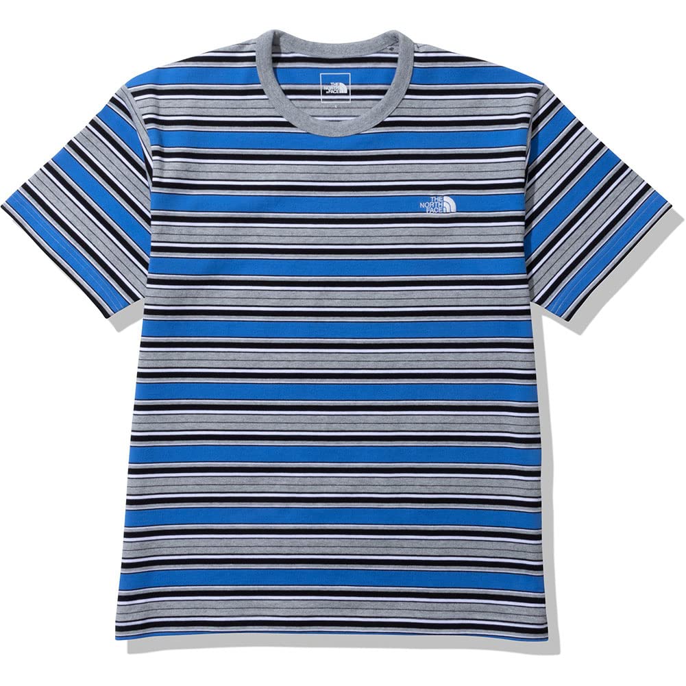 

The North Face Short Sleeve UV Organic Supersonic Size M Men s Multi-Border Tee, Protection, Cotton, Blue,