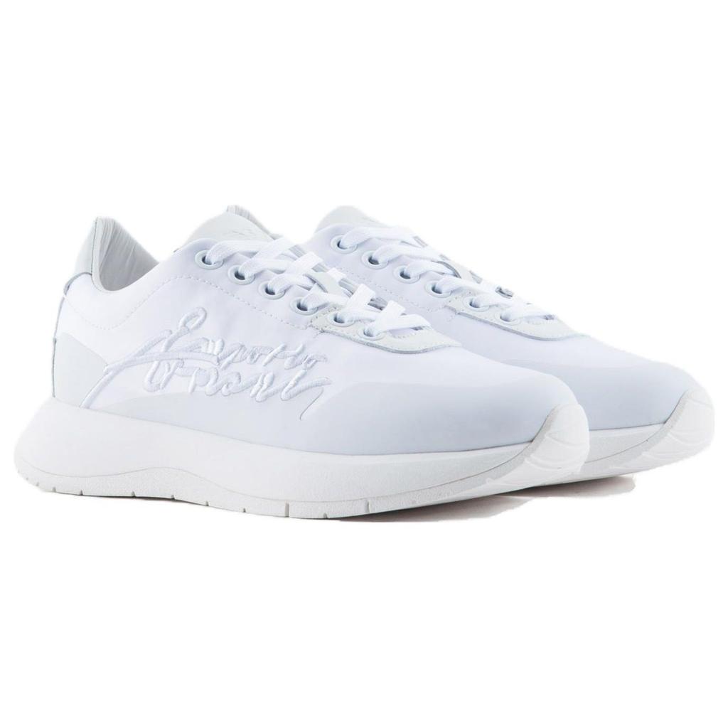 Emporio Armani Lace-Up Round Toe Low-Top Casual Shoes Women Sneakers White X3X202XN38700001