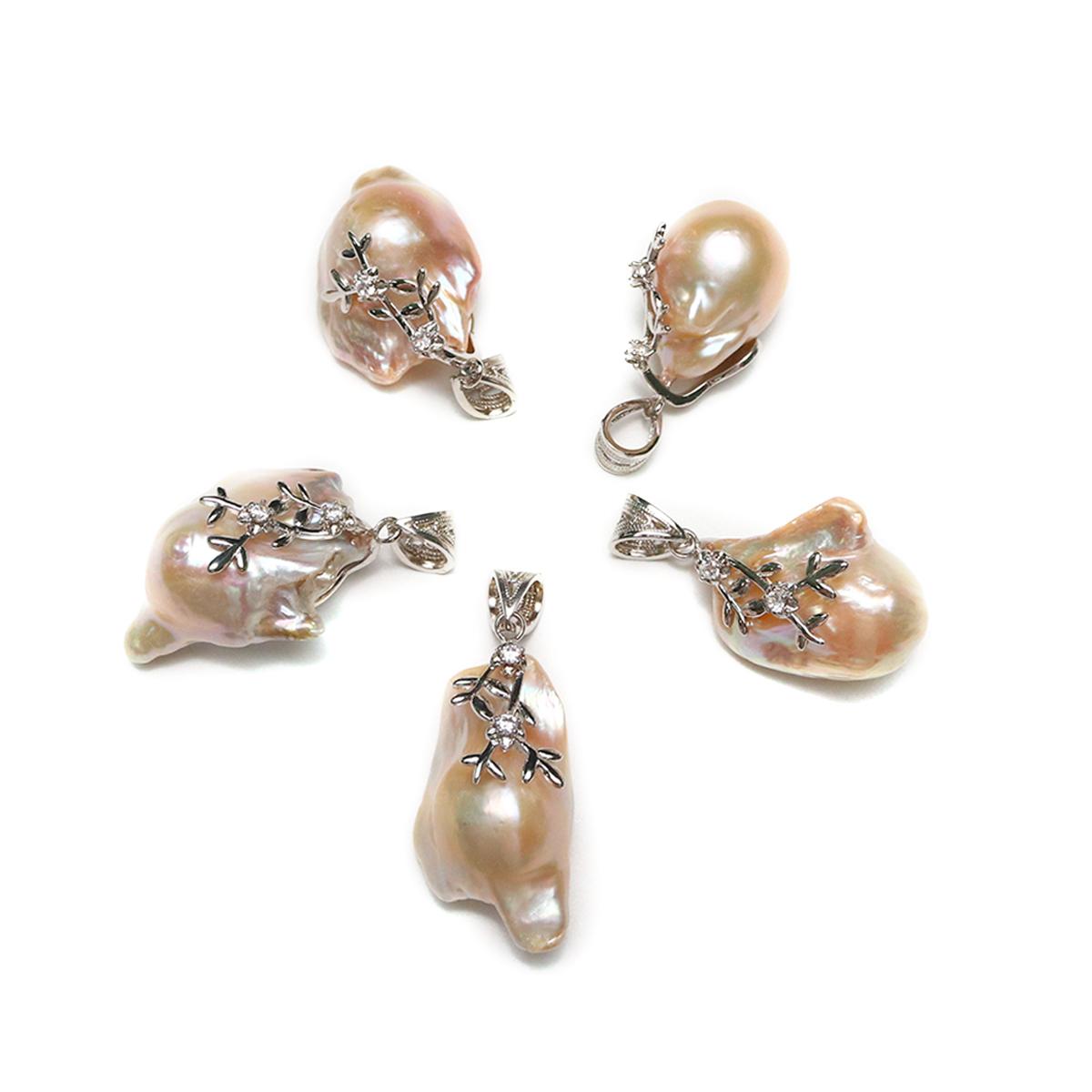 

1 шт. подвеска из барочного жемчуга, пресноводный жемчуг, нерегулярная подвеска для изготовления ювелирных изделий, аксессуар для ожерелья своими руками 23-25x34-45mm розовый