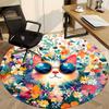1pc Floral Cat Office Round Rug, Non-slip, Soft and Durable Office Rug for Interior Decoration, Perfect for Office,Decoration yy260204077