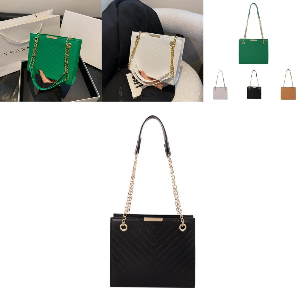 Schicke PU-Ledertasche mit Kettenriemen Stilvolles gestepptes Design für den täglichen Gebrauch