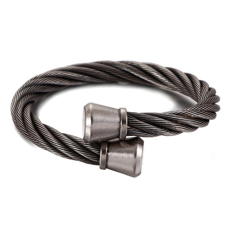 2026 Titanium Steel Open Bracelet, Personalized Fashion Men's Bracelet, Steel Wire Bracelet