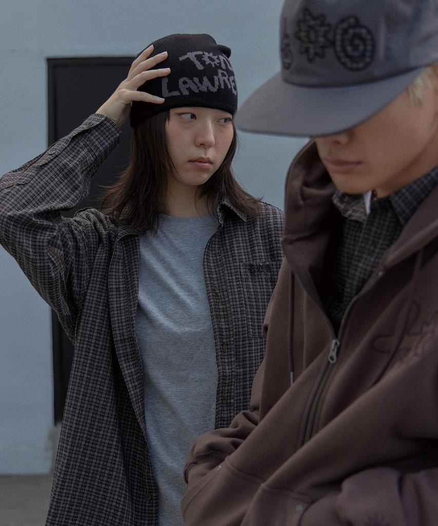 Tonilolenseu Cut-Off Check Shirt Black