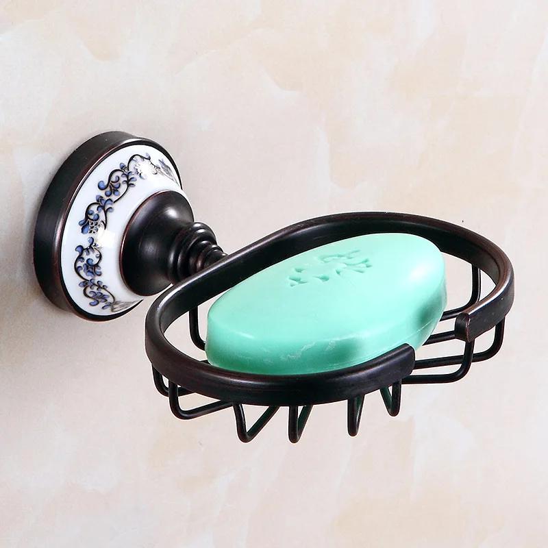 Black poceilain decoration finish copper Brass Bathroom accessories Bath Hardware Set Towel Rack Towel Bar Paper Holder