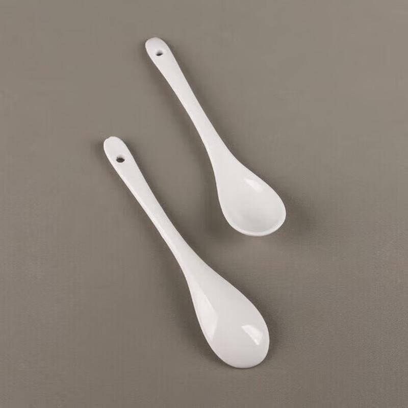 Huihuang Pure White Ceramic Coffee Spoons - 10-Pack