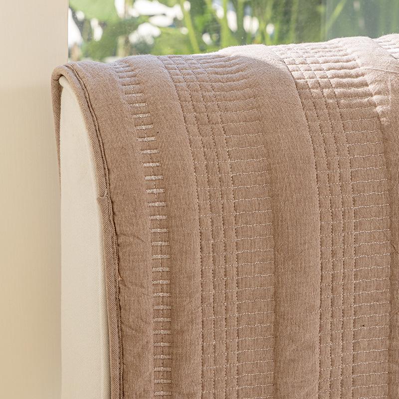 New Style All-Season Cotton-Linen Bedside Skirt Cover - Non-Slip, Luxurious & Light
