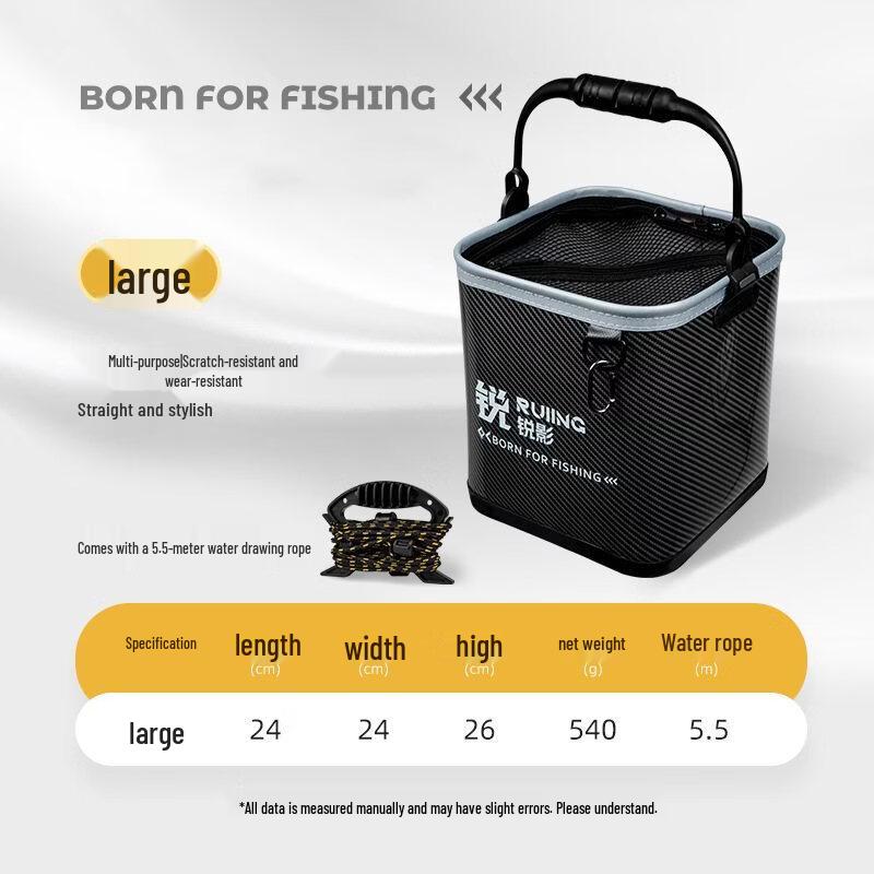 Brangdy Portable Carbon Texture Fishing Water Bucket