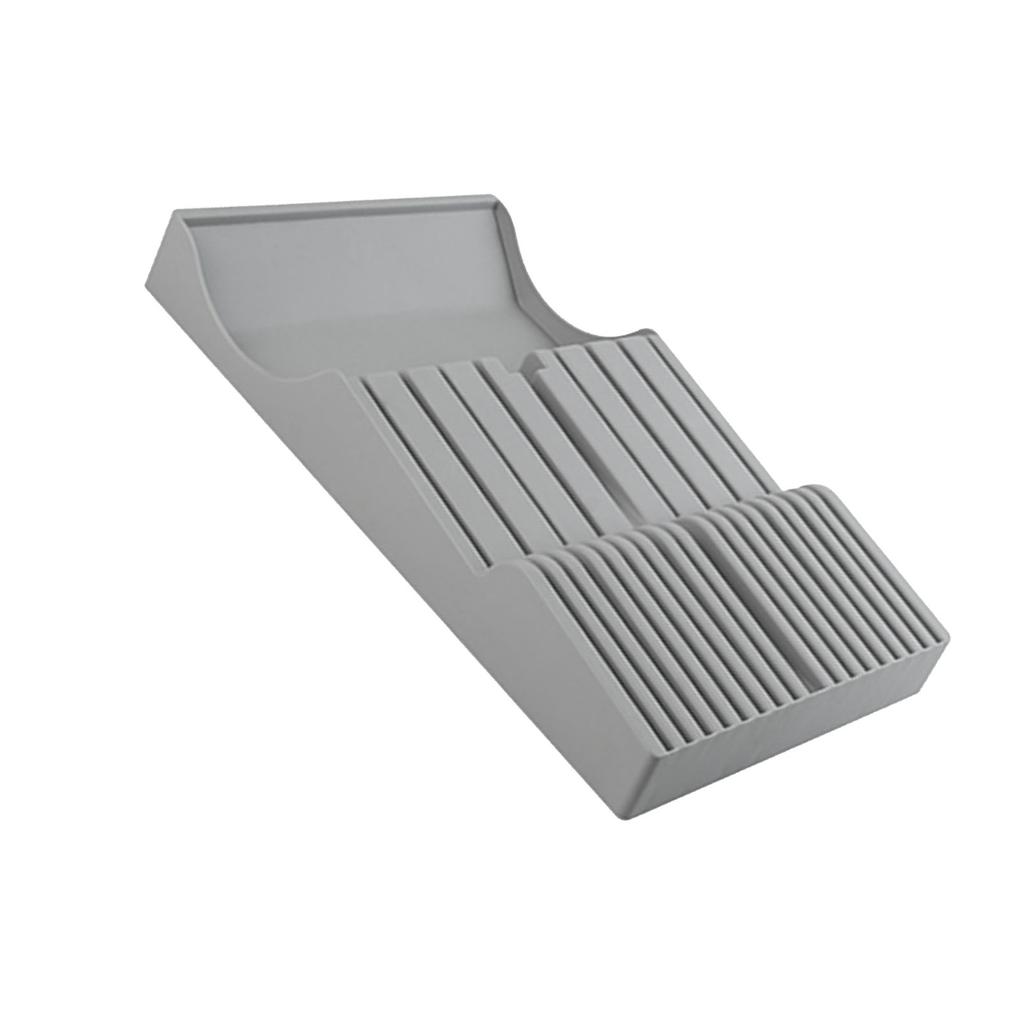 In Drawer Cutter Block Plastic 16 Slots Steak Cutter Holder Cutlery Storage Organizer with Sharpening Stone Slot for