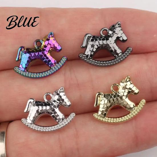 Horse Jewelry Charm 5Pcs Zinc Alloy Metal Electroplating Decoration Accessories