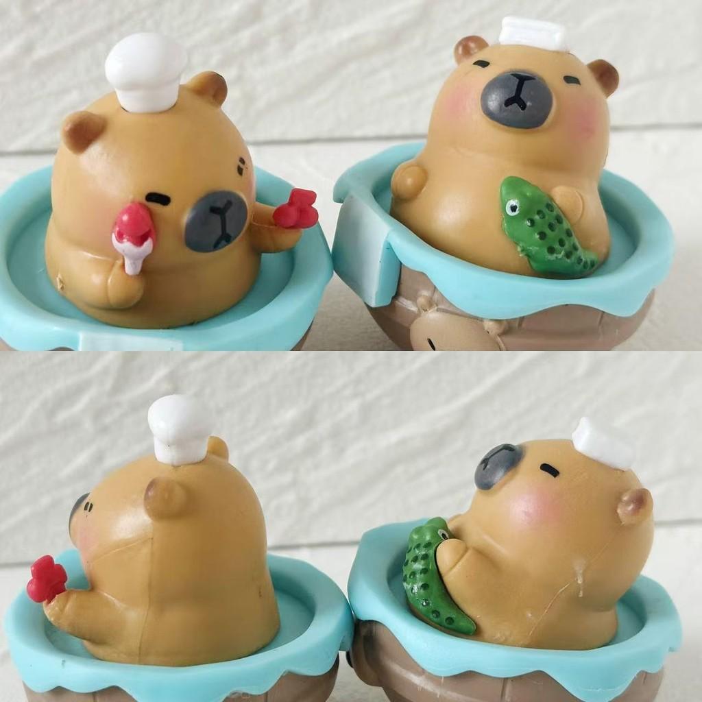 Bathing Tumbler Capybara Toy Pvc Action Figures Model Decoration Kids Gifts