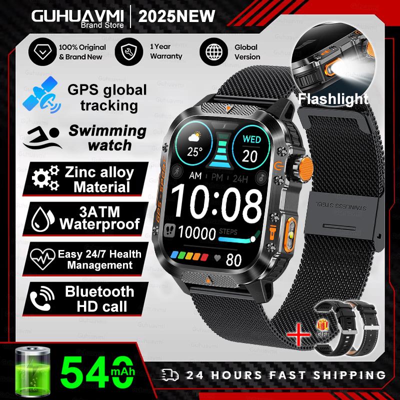 New Outdoor Sport GPS Position Smart Watch Men 10ATM Waterproof Compass Altimeter Bluetooth calling Fitness Smart Watch
