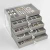 Transparente Samt Schmuckschatulle Große Kapazität Schmuck Organizer Schublade Aufbewahrungshalter Schreibtischnutzung