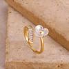 New Zircon Flower Blossom Rings For Women Gold Color Luxury Flowers Rhinestone Anillos Geometry Chic Bague Jewelry Wedding Gift