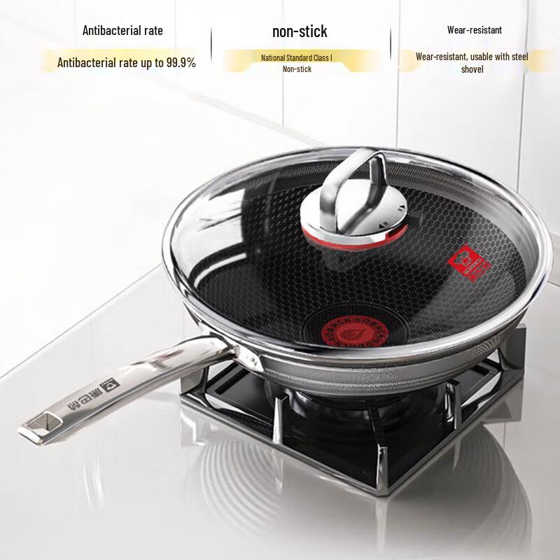 Kangbach 6th Gen Double Honeycomb 32cm Stainless Steel Wok