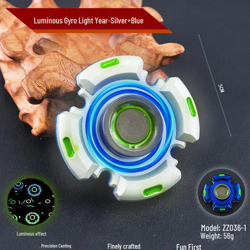 Luminous All-Metal Finger Spinner Set - Long Spin Time & Stress-Relief Toy