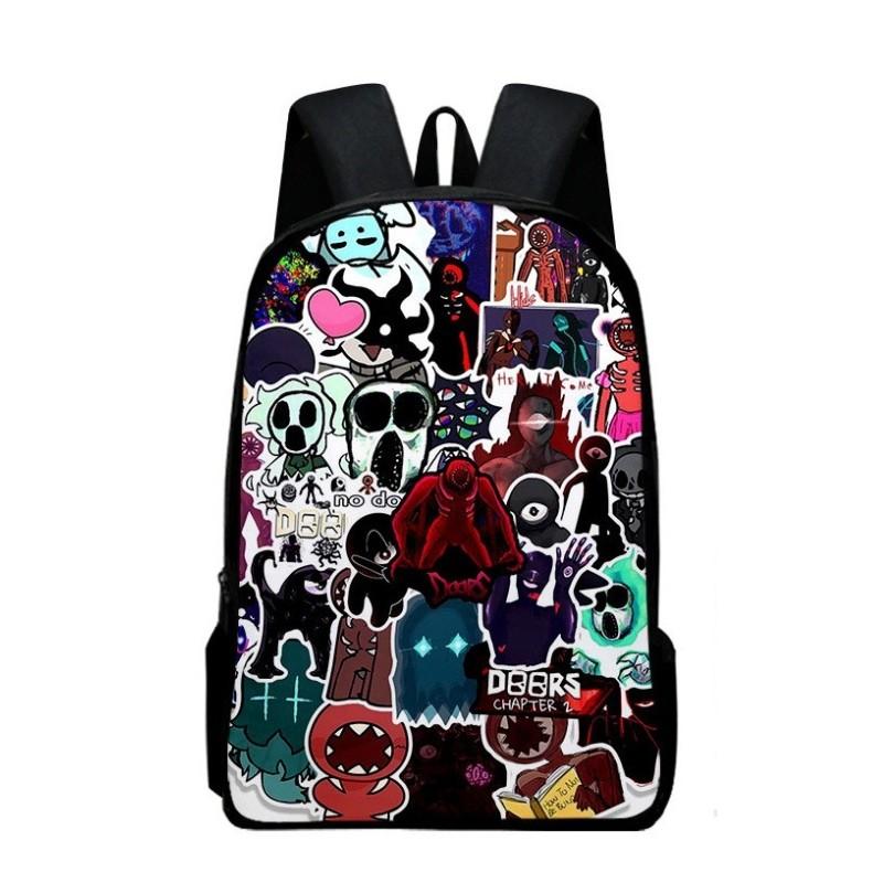 Roblox Doors Cartoon Kids Backpack With Breathable Oxford Fabric For School Use