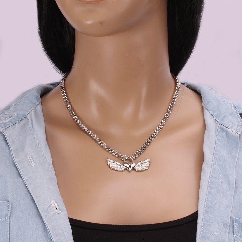 European and American Void Necklace Simple Ins Design Trendy Retro Wings Necklace 60CM