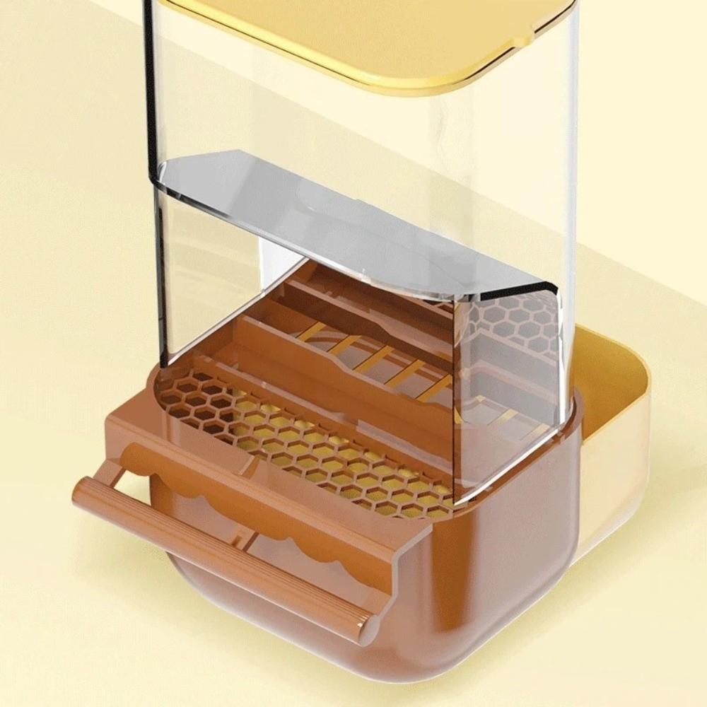 New Automatic Parrot Feeder Transparent Large Capacity Food Container Anti-Spill Cage Mount Pet Food Tray Pet Supplies