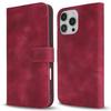 For iPhone 16 Pro Wallet Case Double Folded Edge Skin Touch PU Leather Flip Phone Cover