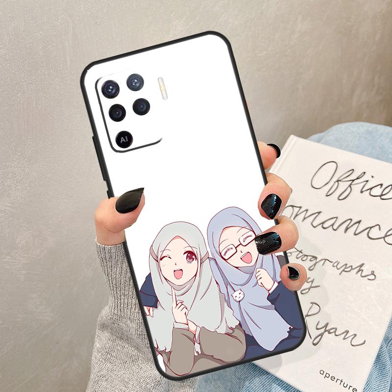 Muslim Arabic Hijab Girl Case For Oppo A78 A98 A18 A38 A58 A60 A80 A40 A77 A57 A17 A74 A54 A94 A96 A76 A16 A15 A5 Pro