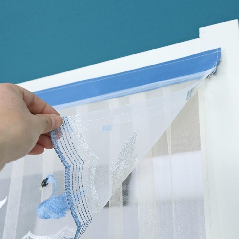 Self-adhesive Mosquito Proof Curtain No Punching Embroidered Screen Door Curtain Breathable Lace Anti-mosquito Door Drapes