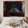 2D Flat Print Gothic Floral Backdrop for Studio Photoshoot & Live Stream