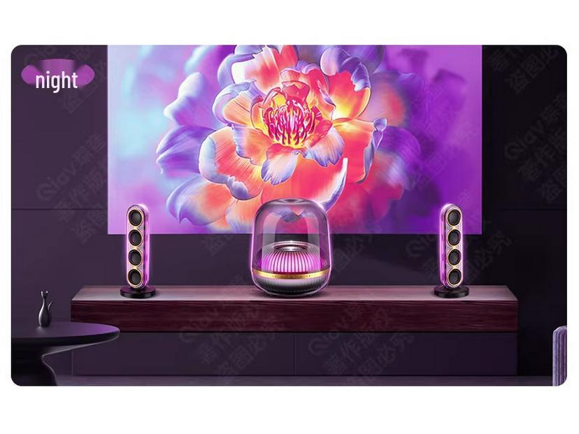 Crystal 5 Bluetooth Speaker: Desktop Stereo Surround Sound with App Control for Home Use