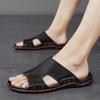 Herren Hausschuhe Weite Handfläche Sandalen Outdoor Sommer Schwarz Flache Sandalen Offene Zehen Strandschuhe für Vater Übergröße