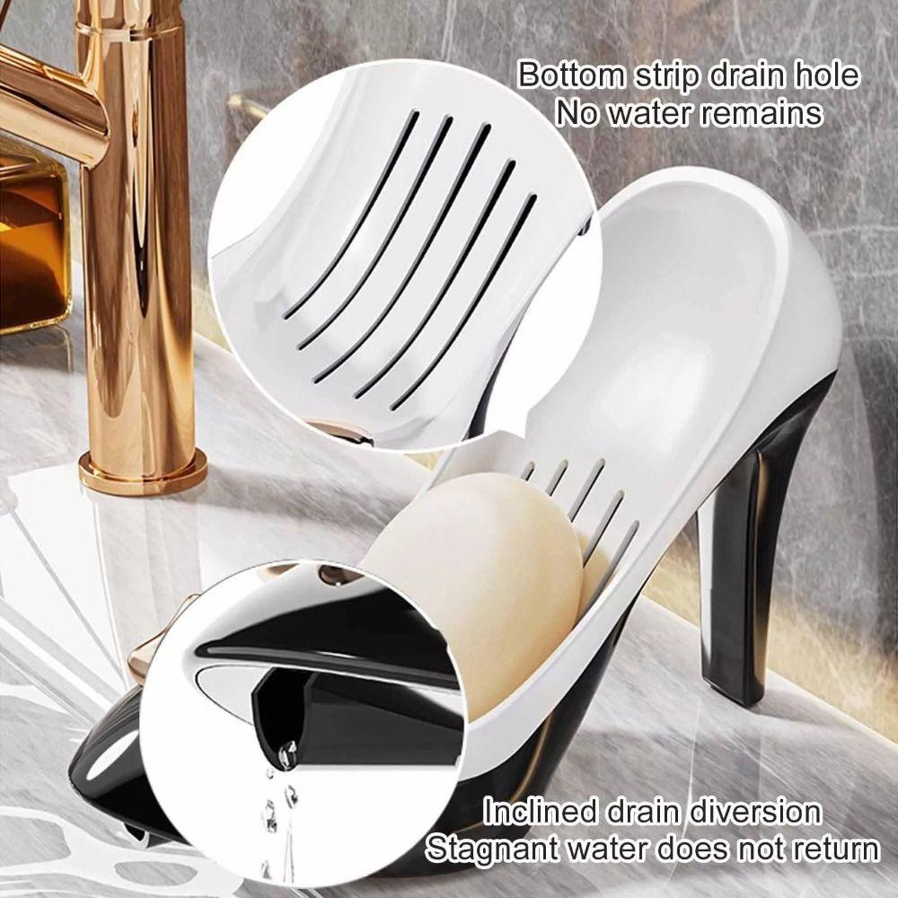 Anti-slip Bathroom Soap Container Plastic Soap Drain Box Creative Kitchen Sponge Storage Rack