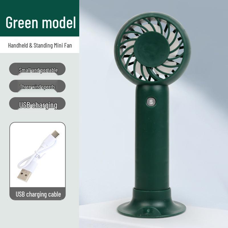 

Portable Turbo Mini Fan: Silent, High Power, Rechargeable with Long Battery Life English Packaging темно-зелений колір