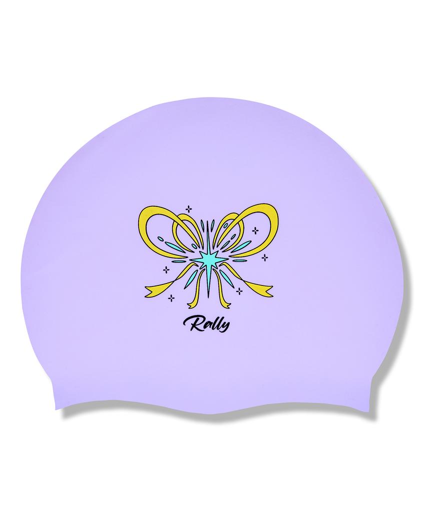 Laelliseupocheu [Rruc507 Lpl] Twinkle Ribbon Silicone Swim Cap Light Purple