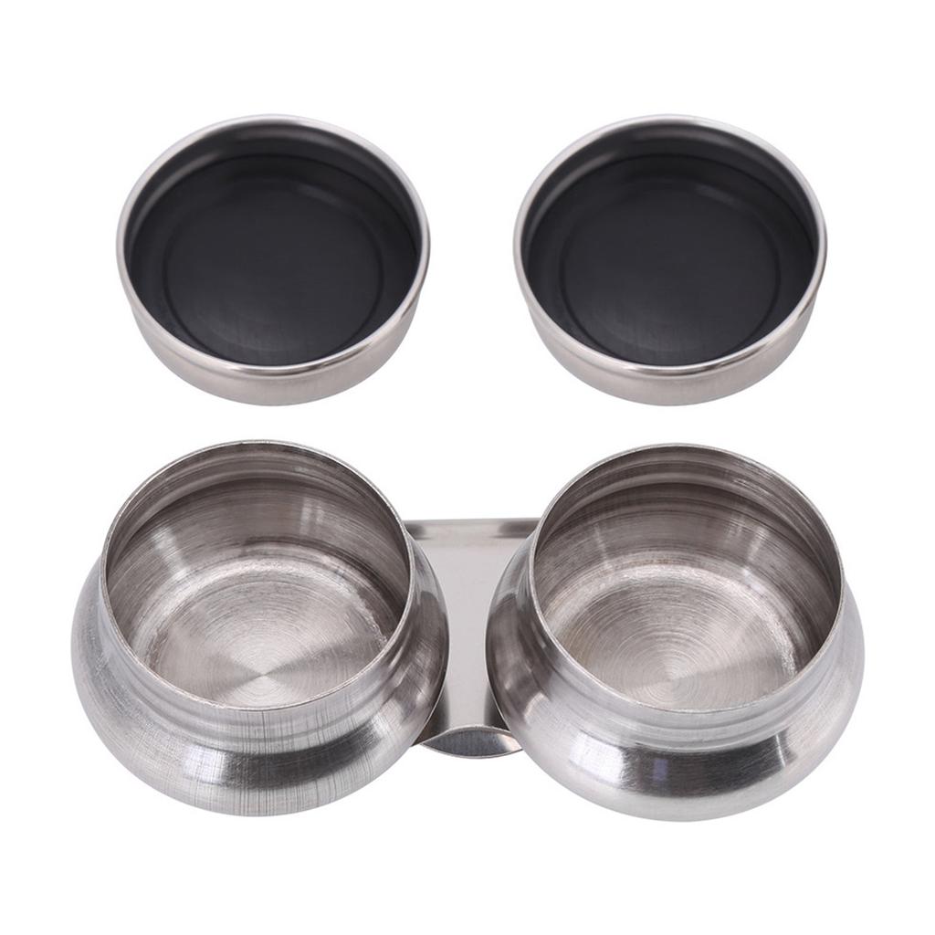 Stainless Steel Large Double Cup Oil Paint Megilp Turpentine Solvent Container with Lid