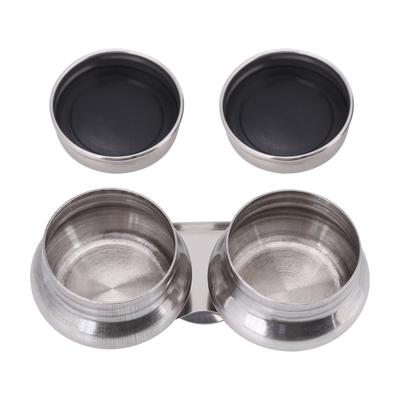 Stainless Steel Large Double   Cup Oil Paint Megilp Turpentine Solvent Container with Lid