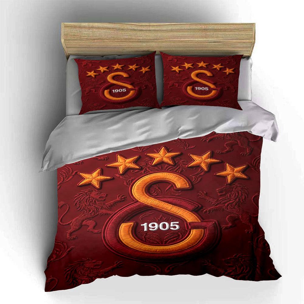 Red Bedding Set with S Logo Bedding Duvet Cover Set Duvet Cover Pillowcases (1 * Duvet Cover 2 * Pillowcases, without duvet insert)