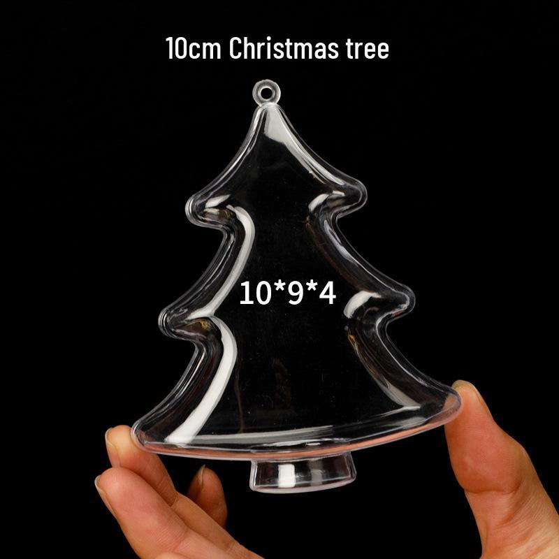 Christmas Heart-Shaped Acrylic Ornament - Transparent Hanging Ball Decoration